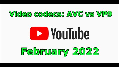 Last Updated: February 15, 2022. . Avc vs vp9 youtube